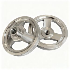CNC Turned Stainless Steel Handwheel Knobs | Custom Control Wheel Components - CNC Turning - yuangemfg.com